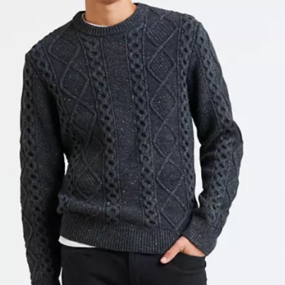 Levi's Other - LEVI'S Fisherman Cable Knit Wool Crewneck Sweater Size Medium